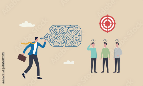 Tableau sur toile Ramble, confused bullseye target communication skill, confusion dialogue problem