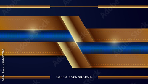 abstract elegant dark blue gold background design with copy space