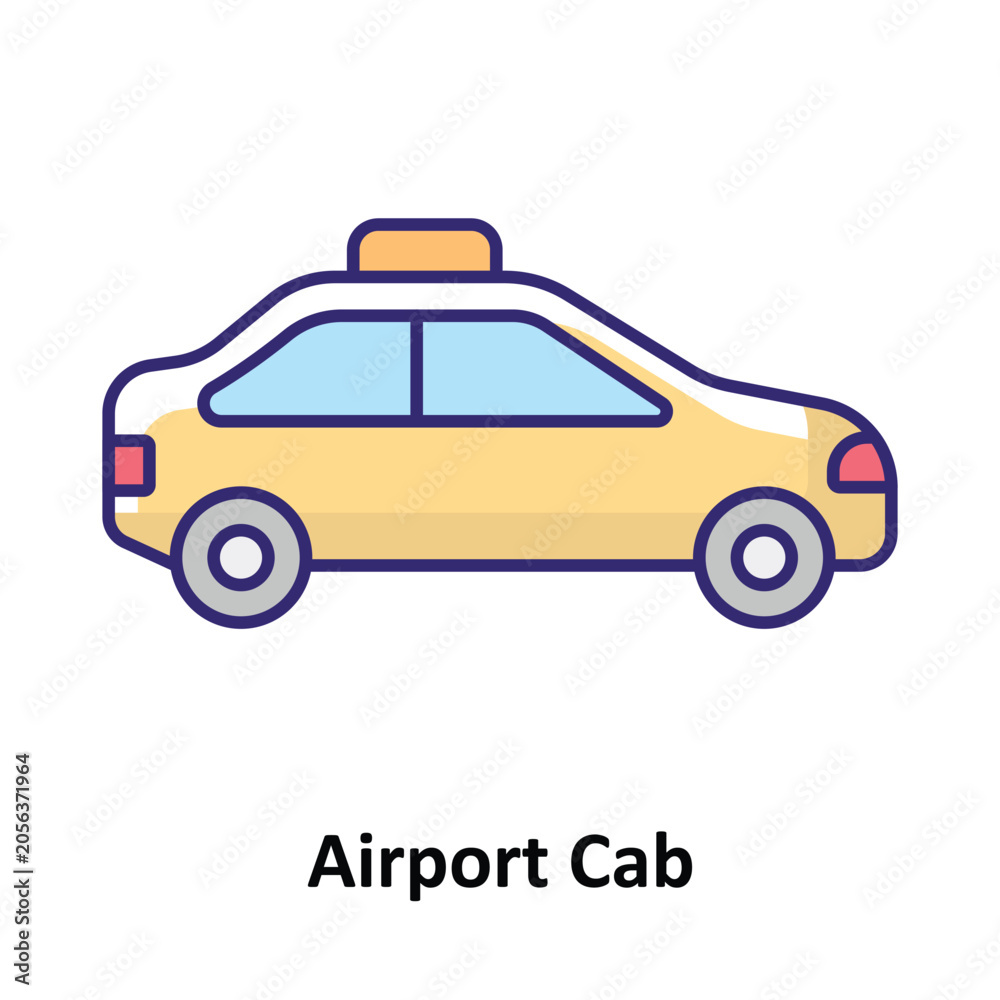Fototapeta premium Airport Cab Vector Icon which can easily modify or edit