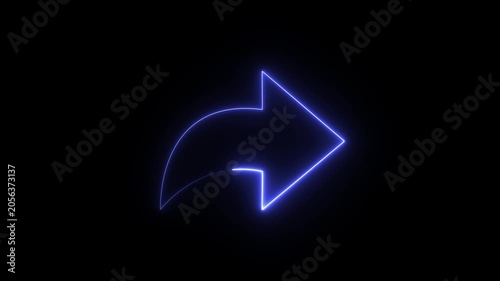 A digital graphic of a neon blue arrow designed to indicate a 