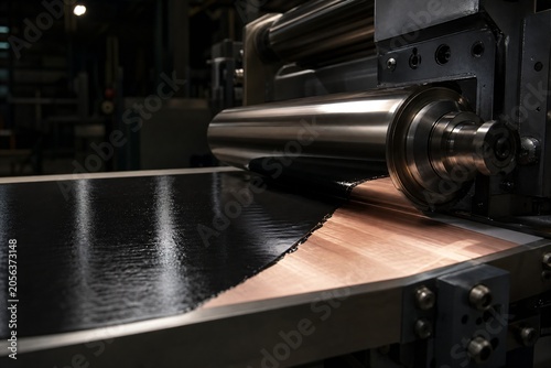 Foto Roll to roll lithium battery electrode coating line in a dark factory