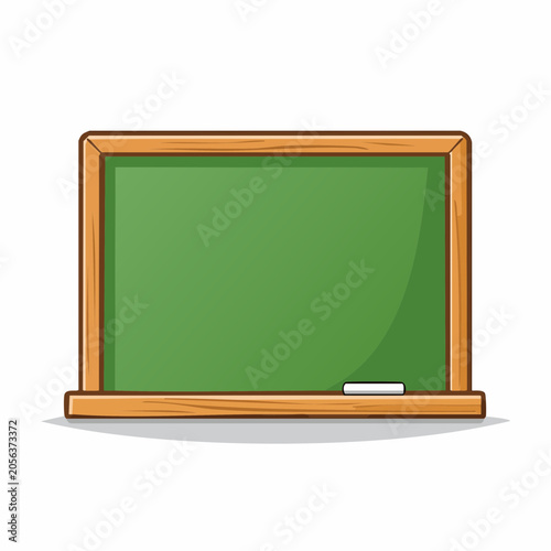 Green Chalkboard with Wooden Frame and Chalk