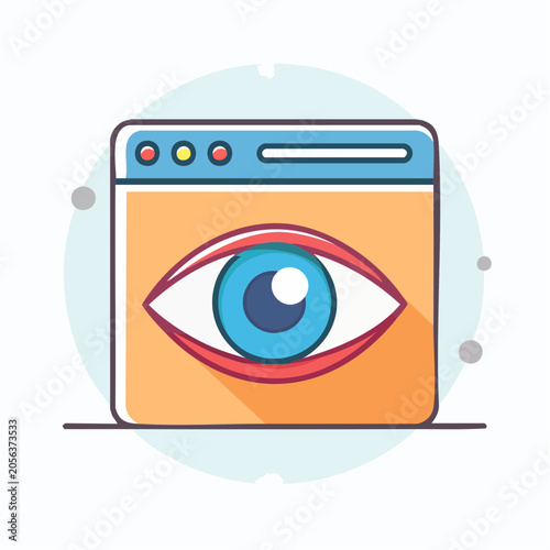 Web Browser Window with Eye Icon