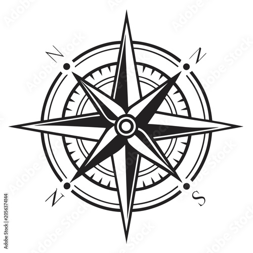 Photography Compass rose with cardinal points and compass rose.