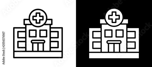 Foto General Hospital Icon Set In Black And White Filled Style Collection
