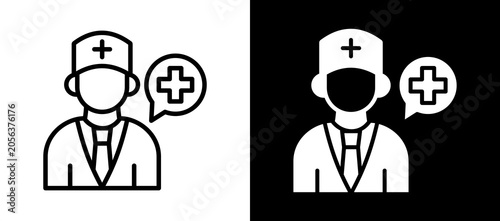 Tableau sur toile Medical Center Icon Set In Black And White Filled Style Collection