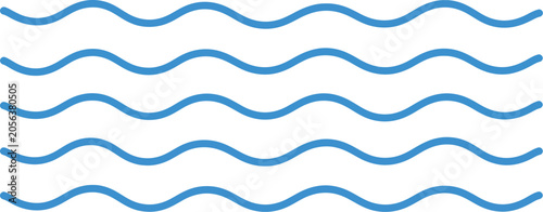 Blue Wavy Lines Pattern Seamless Water Wave Background