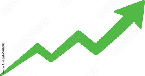 Green Uptrend Arrow Graph Icon Business Growth Increase Symbol