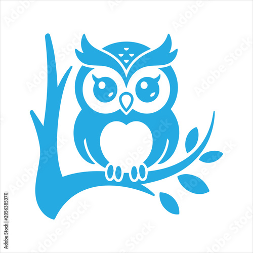 Owl Sitting On Branch Svg