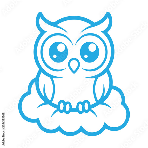 Owl Sitting On Cloud Svg