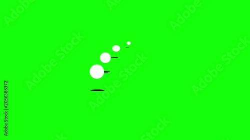 Sequential White Circles Motion Animation on Green Screen, Seamless Loop