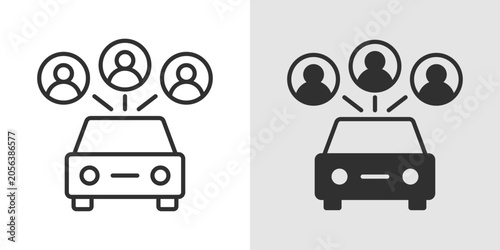 Vehicle Sharing Icon representing shared vehicle and mobility services.