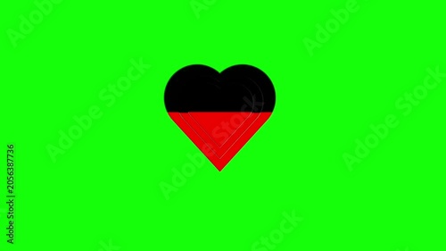 Interlocking Hearts Loading Animation on Green Screen, Filling Loop Background