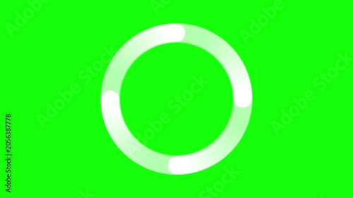 Circular Progress Line Animation Loading Effect on Green Screen Loop