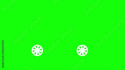Spinning Wheel Motion Animation on Green Background Loop