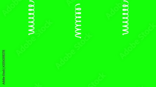 Bouncing Spring Animation on Green Screen, Elastic Loop Background
