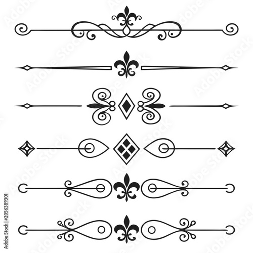 Fotografija Ornate flourishes and line breaks in retro style.
