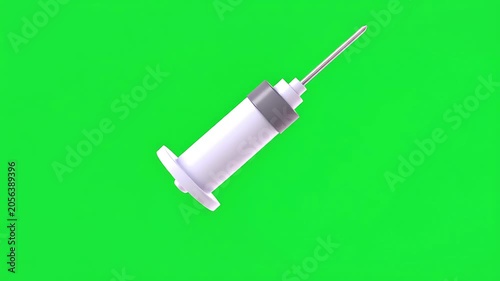Medical Syringe Injection Green Screen Object