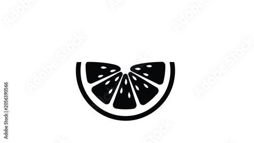 Obraz na plátně Citrus slice silhouette against a white background silhouette