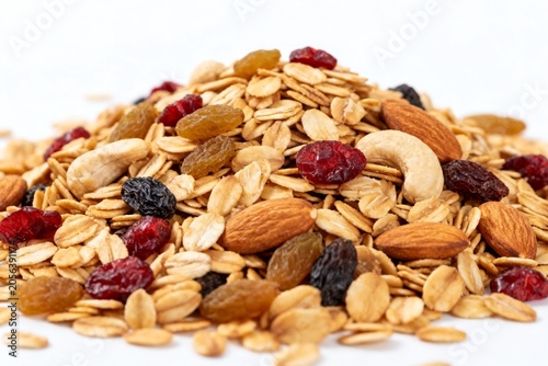 Healthy Granola Mix with Oats, Nuts, and Dried Fruits