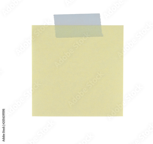 Tableau sur toile Nota o memo de color amarillo con cinta adhesiva de color azul