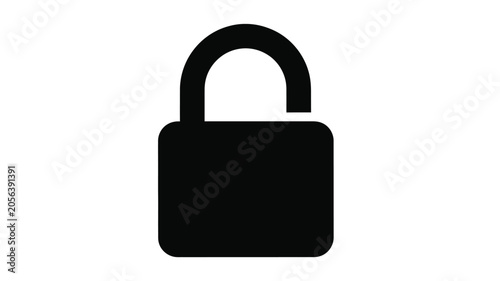 Fotografia Open Padlock Silhouette Against White Background access