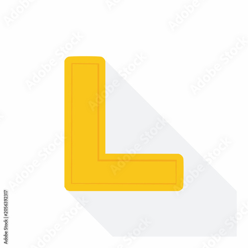 Yellow Letter L with Shadow