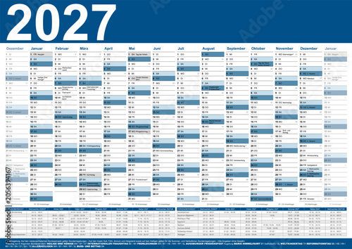 2027 calendar Germany planner pocket business year vector