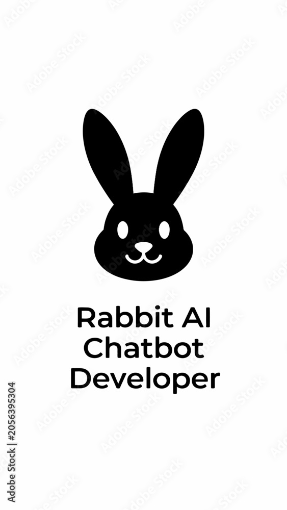 Fototapeta premium Rabbit AI chatbot developer logo design.