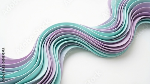 Flowing Waves of Colorful Paper Art, Abstract Design, Studio Space, Photography, Minimalist Environment, Top-Down Viewpoint, Creative Concept