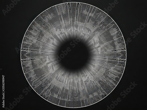 Black and white maze pattern with central square shape