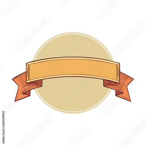 Vintage Ribbon Banner with Circle Background