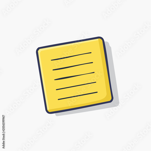 Yellow Sticky Note with Lines