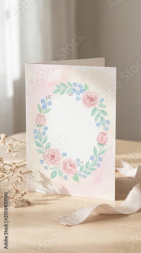 Elegant Floral Birthday Card Background in Pastel Colors