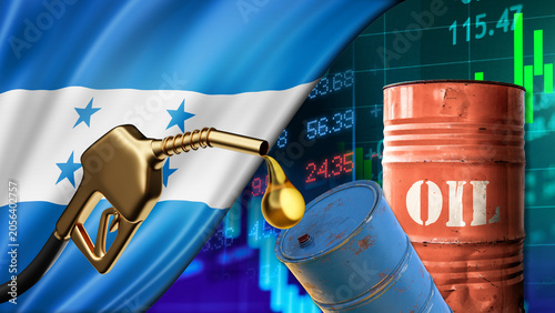 Cuadro en lienzo The fluctuations in Honduran oil prices amidst the instability of the financial