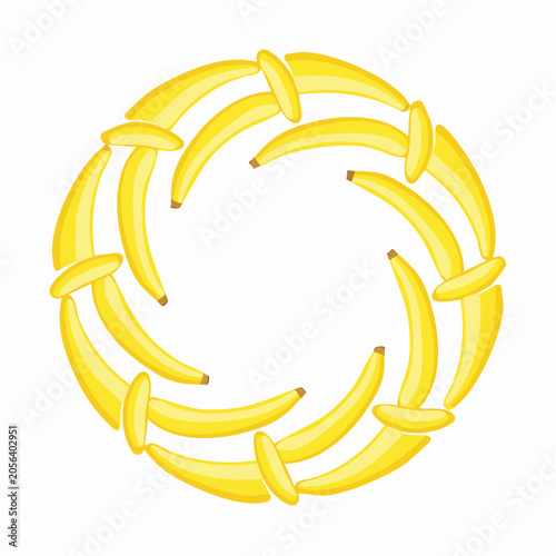 Circular arrangement of yellow bananas