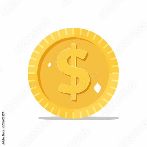 Golden Coin with Dollar Sign