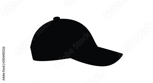 Baseball cap silhouette on a white background silhouette