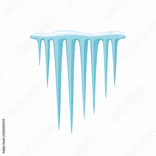 Illustration of Icicles Hanging from a Roof