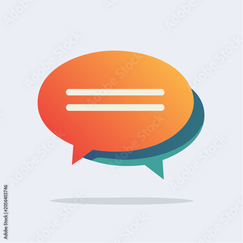 Speech Bubble Icon with Gradient Colors