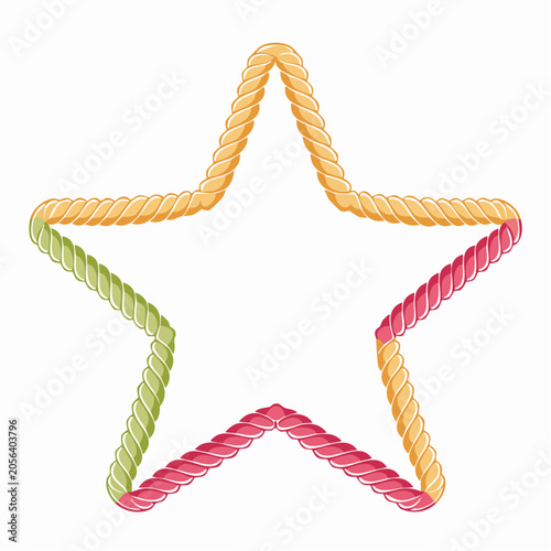 Star Shape Made of Colorful Twisted Rope
