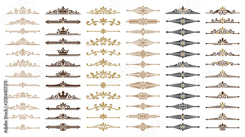 Quadro em tela Decorative flourishes and classic ornate page dividers.