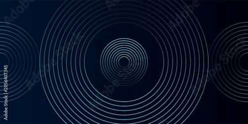 Obraz na plátně Blue abstract background with glowing circles