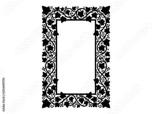 Ornate Black and White Picture Frame.