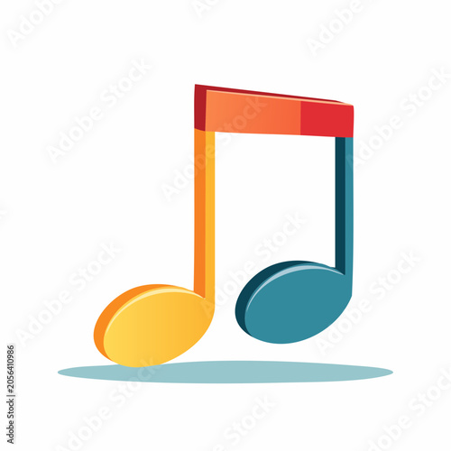 Colorful 3D Music Note Icon