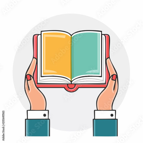 Hands Holding Open Book
