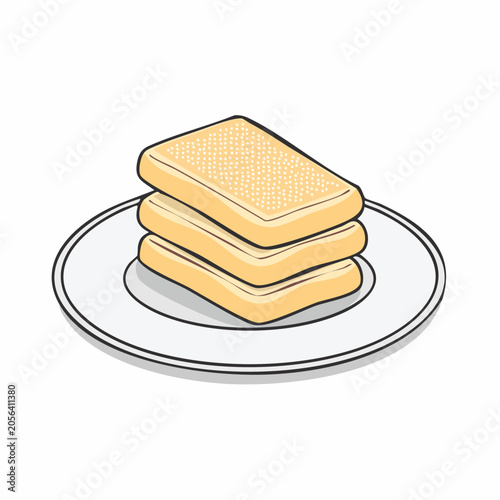 Stack of Toast Slices on a Plate