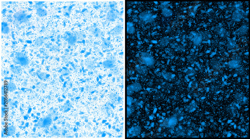 Принти на полотні Bioluminescent plankton texture in deep blue water, glowing marine microorganism