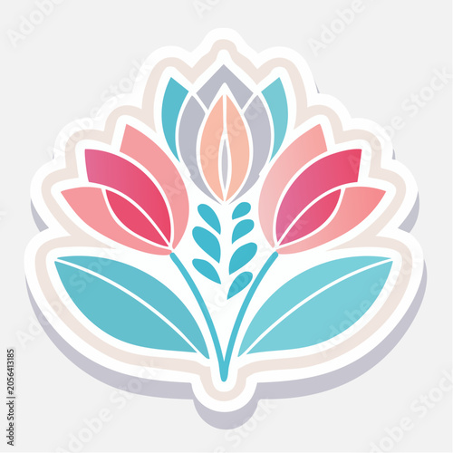 Stylized Floral Design with Pastel Colors