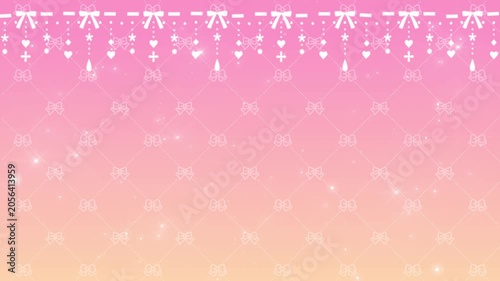 ゆめかわ　夢かわいい　ループ動画　抽象的　飾り　キラキラ　おしゃれ　パステルカラー　配信画面　タイトル　Cute pink background frame.Glittering dreamy lights.Valentine's Day,Wedding.Animation video.